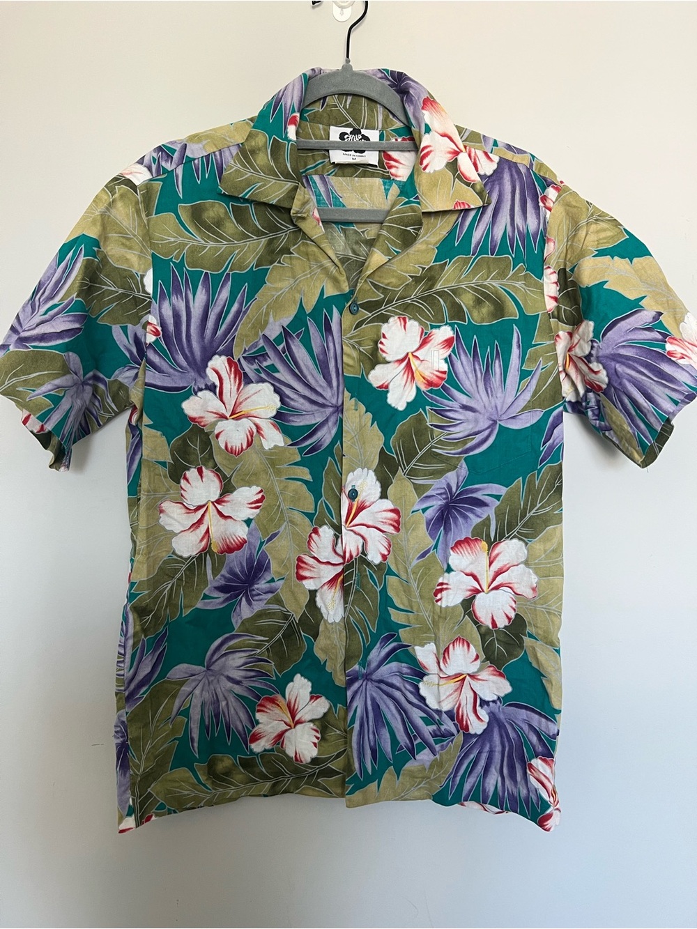 Hilo Hatties Mens Tropical Hawaiian Hibiscus Shirt Floral Button up Vintage Sz M